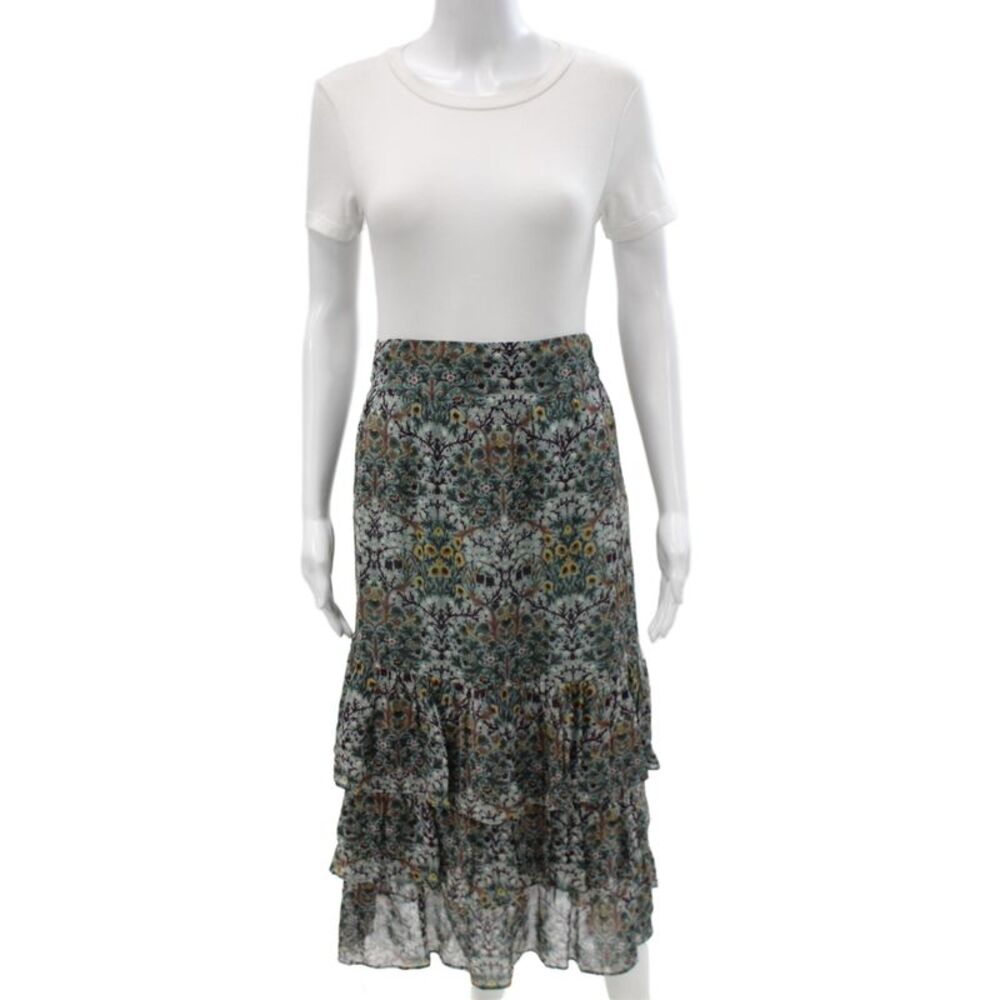 Ba&Sh Women Peasant Long Floral Cotton Polyester Skirt Size XS